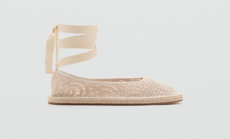 Mango Crochet Ballet Flats