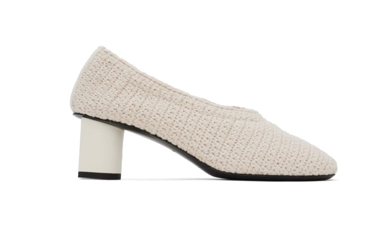 CO Off-White Crochet Heels