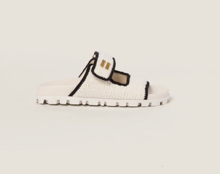 Miu Miu Crochet Knit Slides