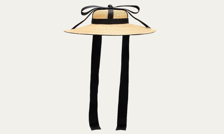 Kokin Riviera Bow Large-Brim Straw Hat