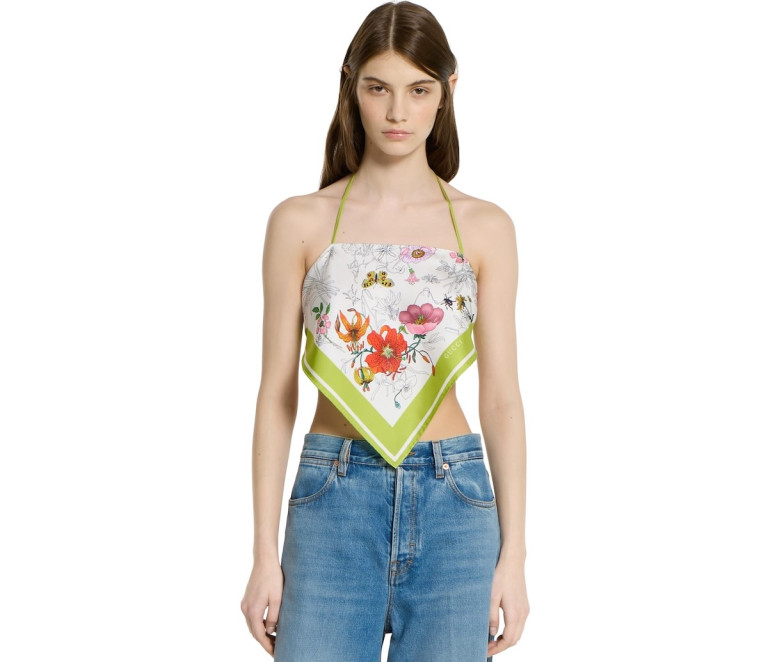 Gucci Printed Silk Twill Top