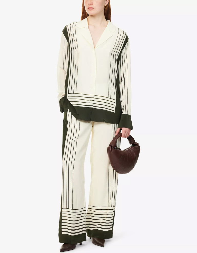 SIR Leilana Tailored Wide-Leg Silk Trousers
