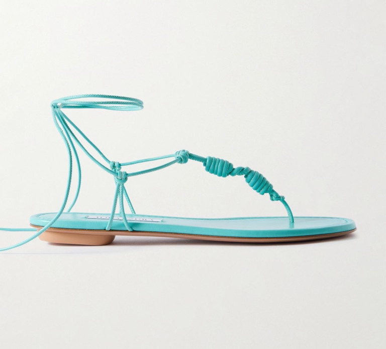 Aquazzura Oaxaca Knotted Leather Sandals