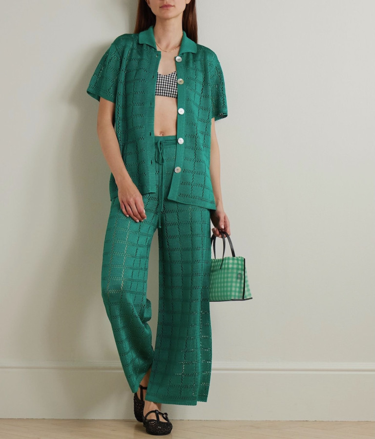 Calle Del Mar Crocheted Wide-Leg Pants