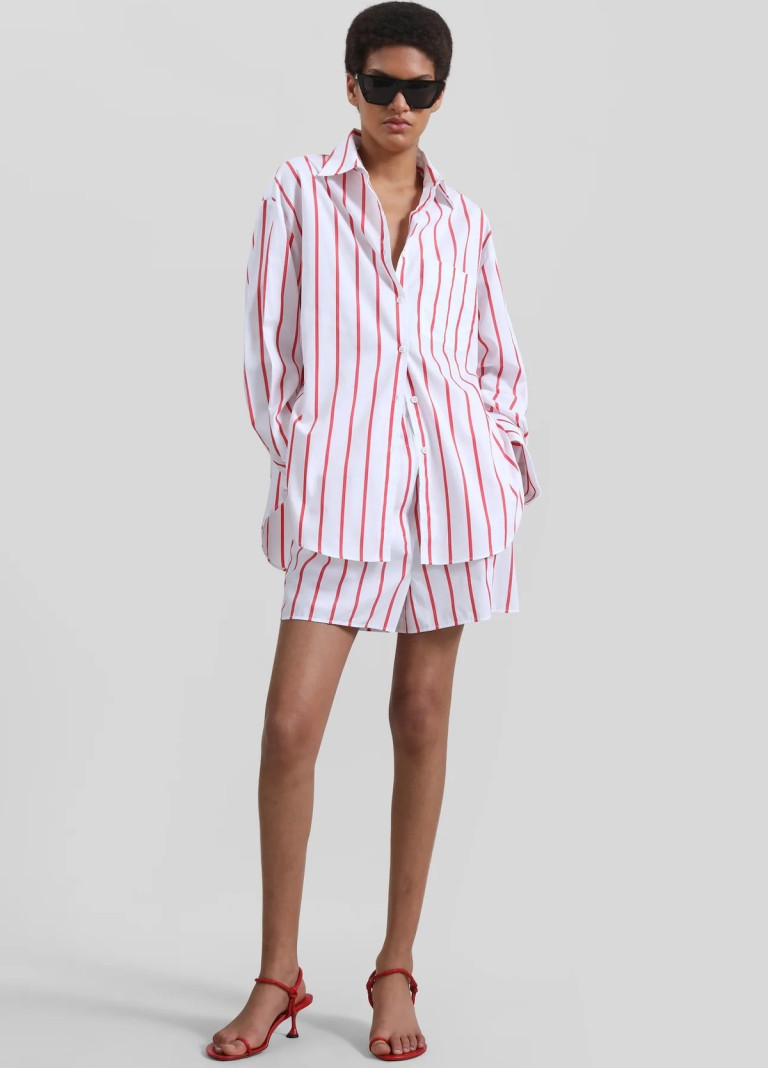 The Frankie Shop Lui Striped Cotton Boxer Shorts