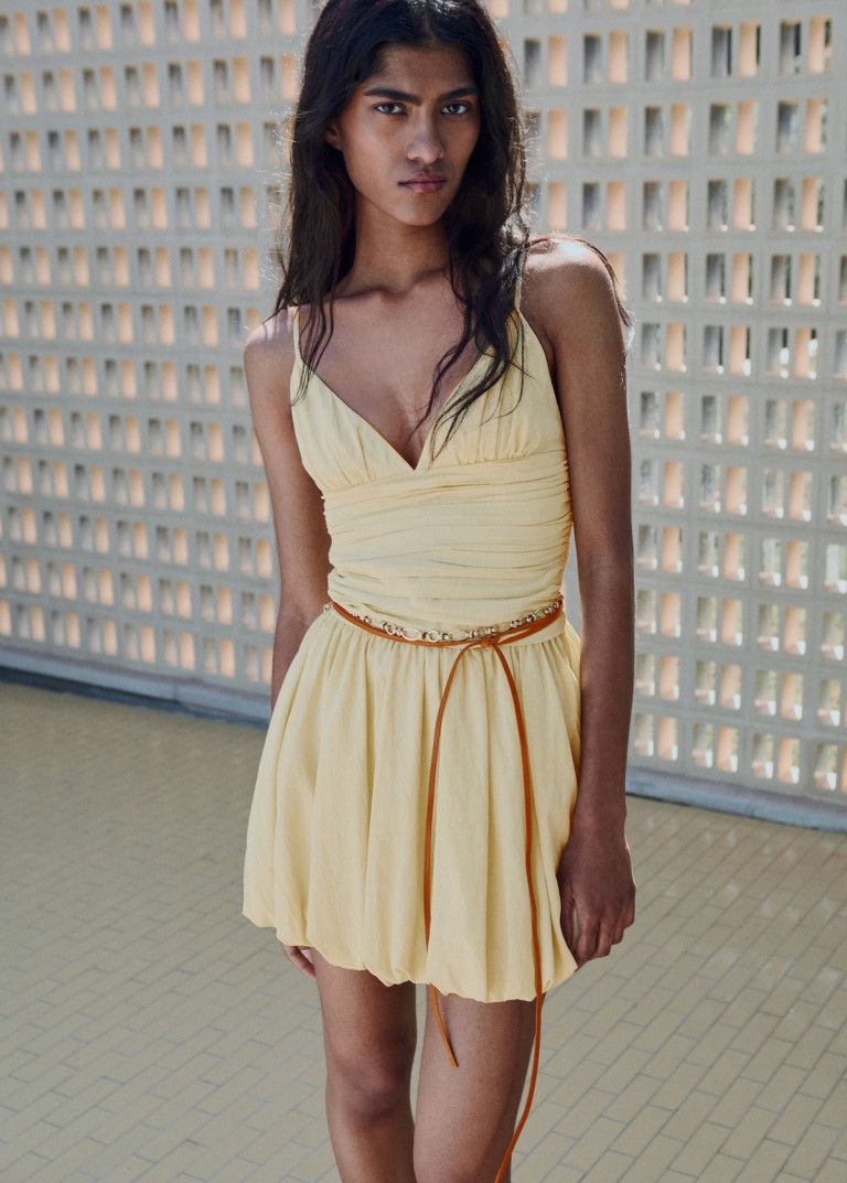Mango Gathered Ballon Dress