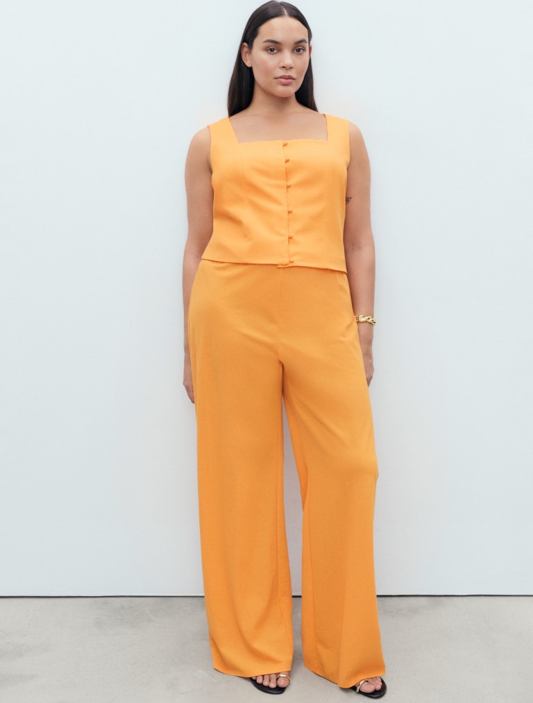 Mango Flowy Straight-Fit Pants