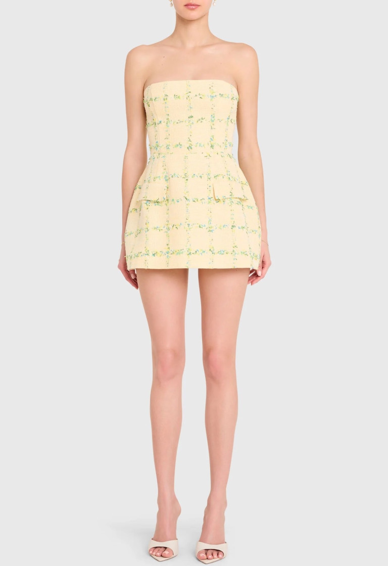 Amanda Uprichard Strapless Bethany Skort Romper