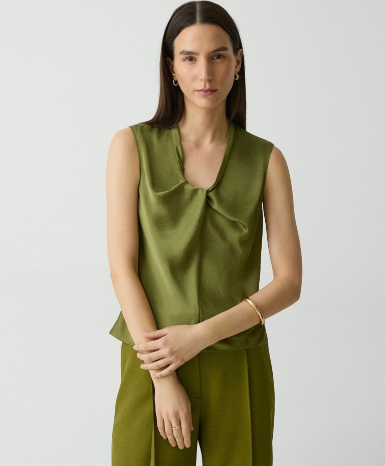 Theory Twist Neck Blouse