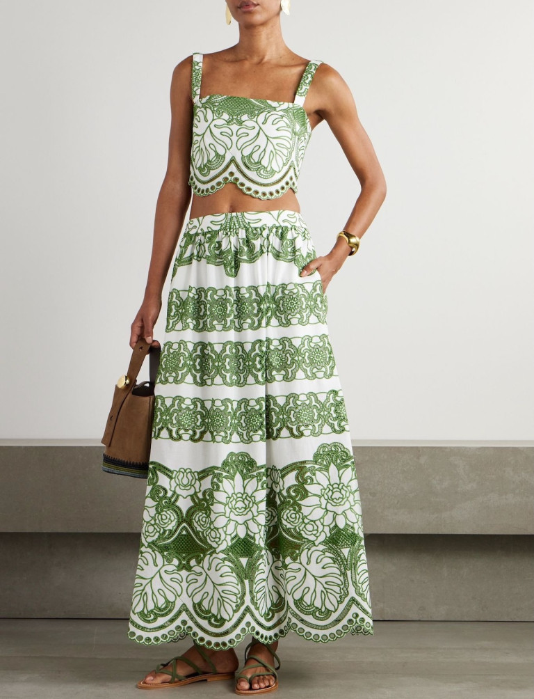Borgo de Nor Belan Scalloped Broderie Anglaise Maxi Skirt