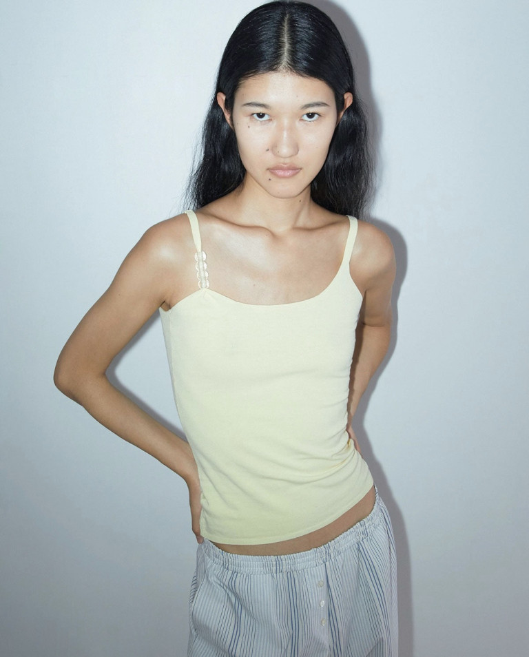 Paloma Wool Zalea Yellow Fitted Ribbed Tank Top