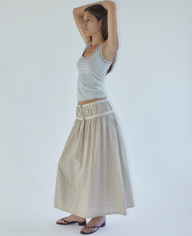 Paloma Wool Gwen Striped Skirt With Cotton Ribbon