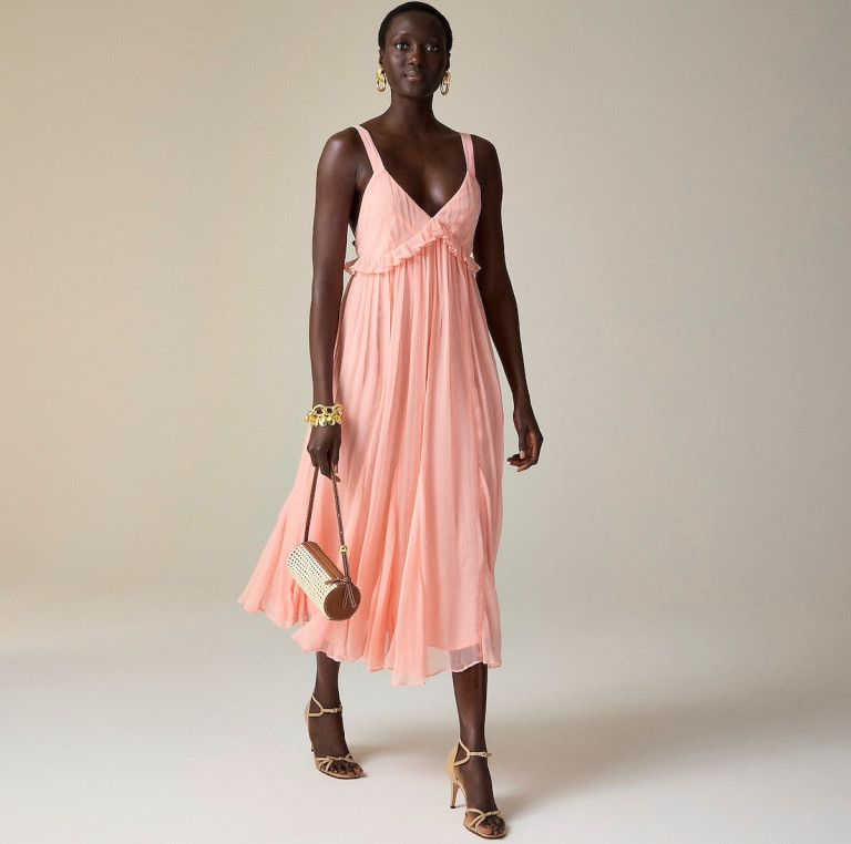 JCrew Collection Ruffle-Trim Midi Dress