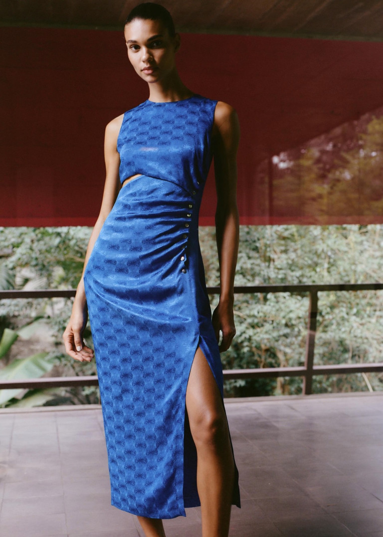 Zara Jacquard Midi Dress