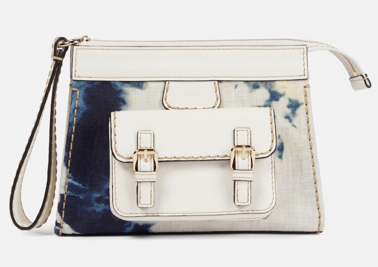 Chloe Edith Tie-Dye Linen Clutch