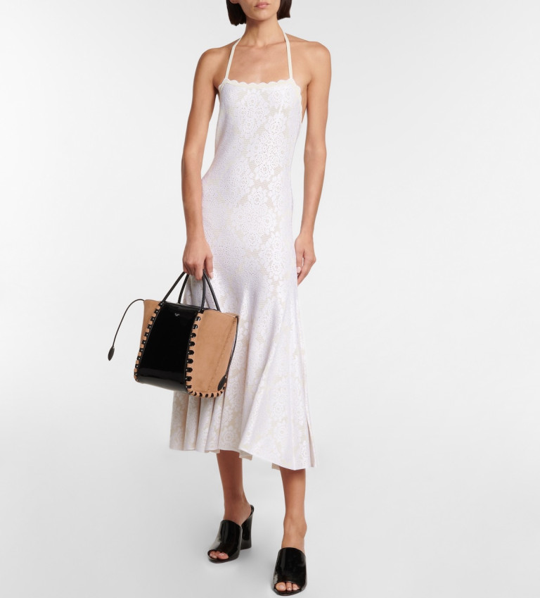Alaia Halter-Neck Crepe Midi Dress