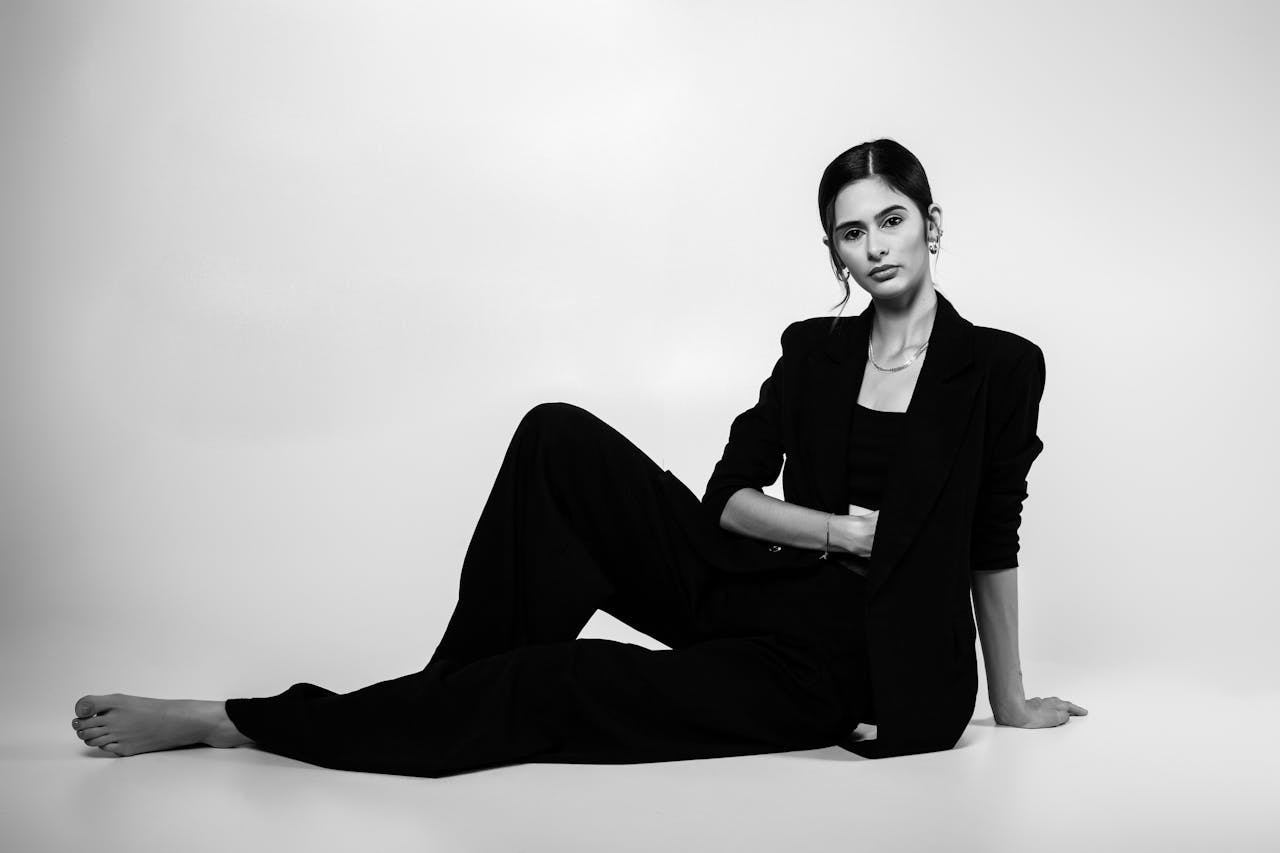 Female Model Posing in a Studio