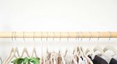 Clothes Hanging from a Wooden Hanger