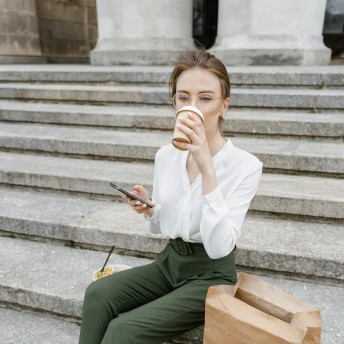 Woman by the steps