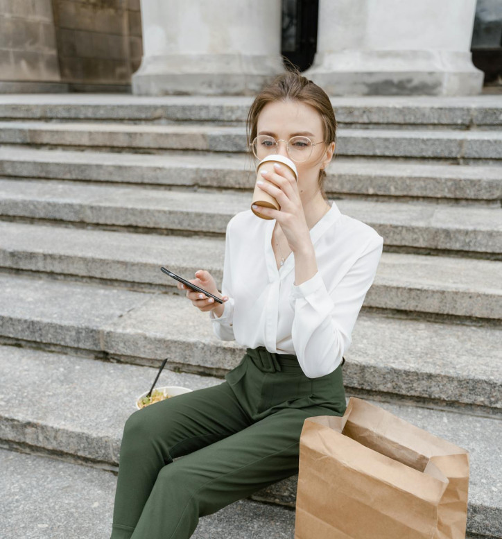 Woman by the steps