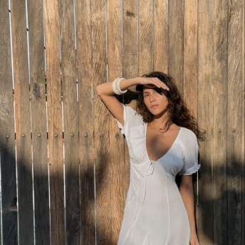 ZARA CHIFFON GODET MIDI DRESS